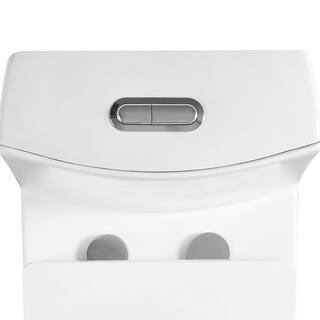 FUNKOL 16 in. Rough-In 1-piece 1.11.6 GPF Dual Flush Elongated Toilet in White Seat Included 21S09lyp01-GW