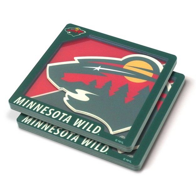 Nhl Minnesota Wild 3d Logo Series Coasters