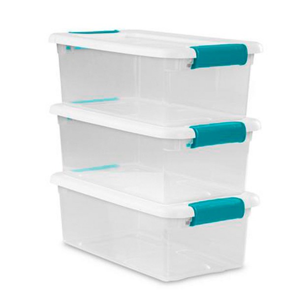 Sterilite Plastic Stacking Storage Box Container With Latching Lid For Home Office Workspace amp Utility Space Organization