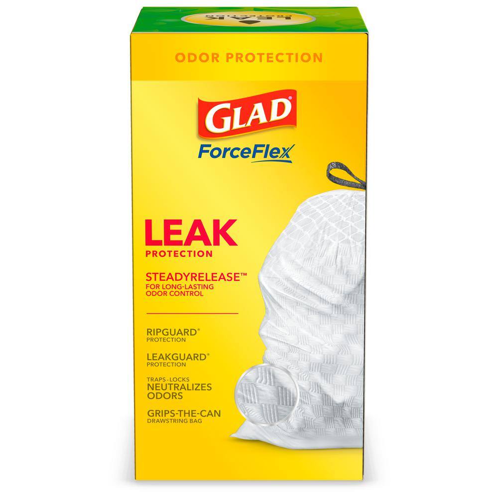 Glad ForceFlex 13 Gal. Tall Kitchen Drawstring Gain Original with Febreze Freshness Trash Bags (40-Count 3-Pack) C-205959531-3