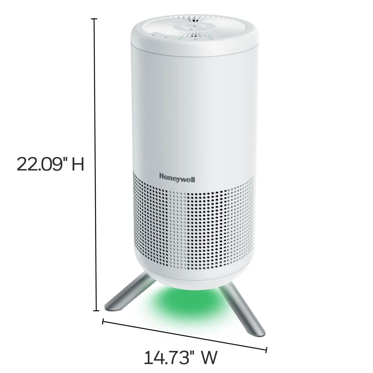 Honeywell Designer Series HEPA Air Purifier Tower， Medium-Large Room (190 sq ft)， White a Intelligent Auto Mode and UltraQuiet Technology  Wildfire， Smoke and Airborne Allergen Air Purifier， HPA830