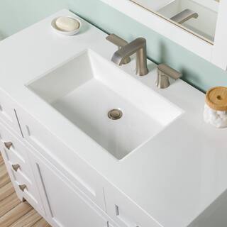 Home Decorators Collection Rosedale 42.5 in. W x 18.75 in. D Bath Vanity in White with Cultured Marble Vanity Top in White with Integrated Sink RD42P2-WH