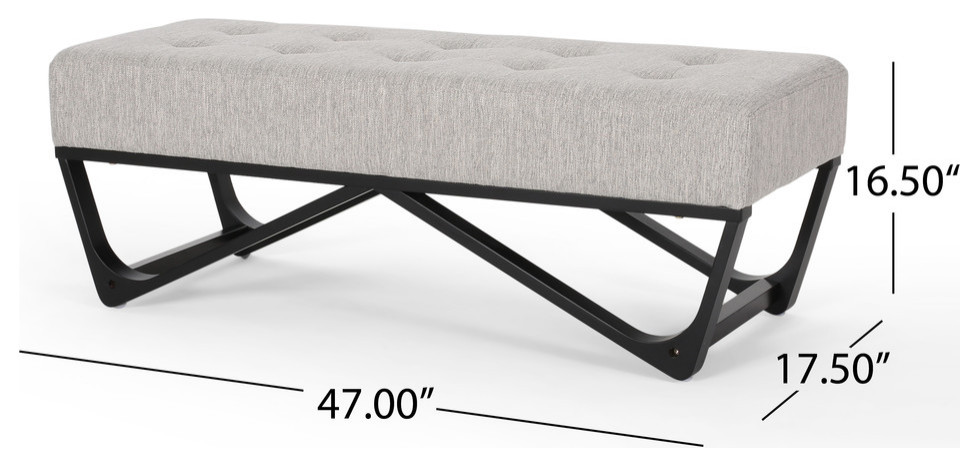 Emily Contemporary Fabric Ottoman Bench   Transitional   Upholstered Benches   by GDFStudio  Houzz