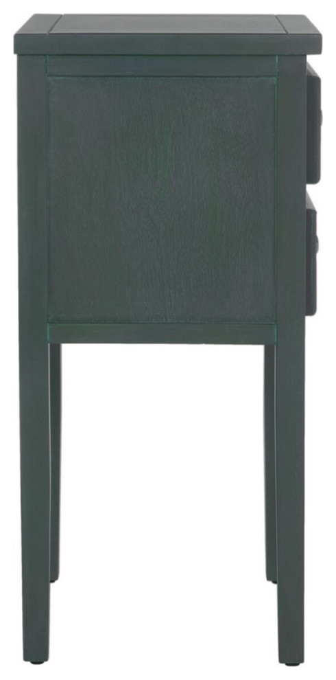 Idra End Table With Storage Drawers Dark Teal   Transitional   Side Tables And End Tables   by AED Luxury Home Decor  Houzz