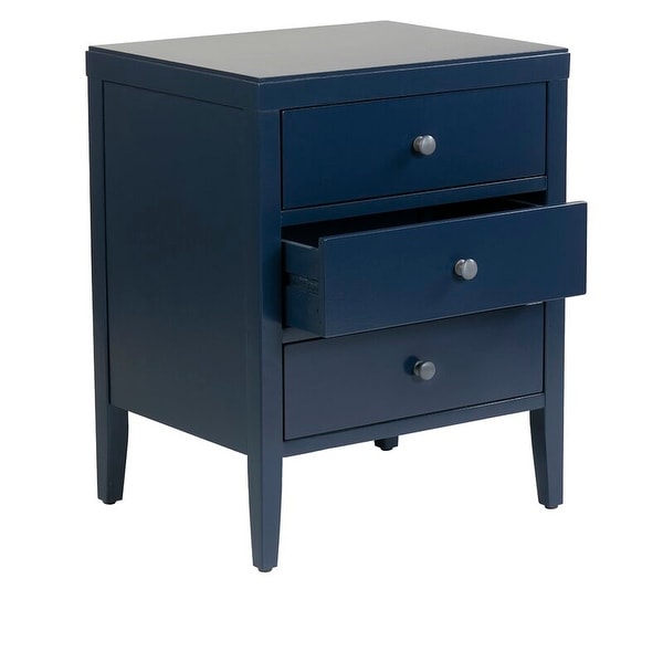 Painted Acacia Wood 3-Drawer Nightstand