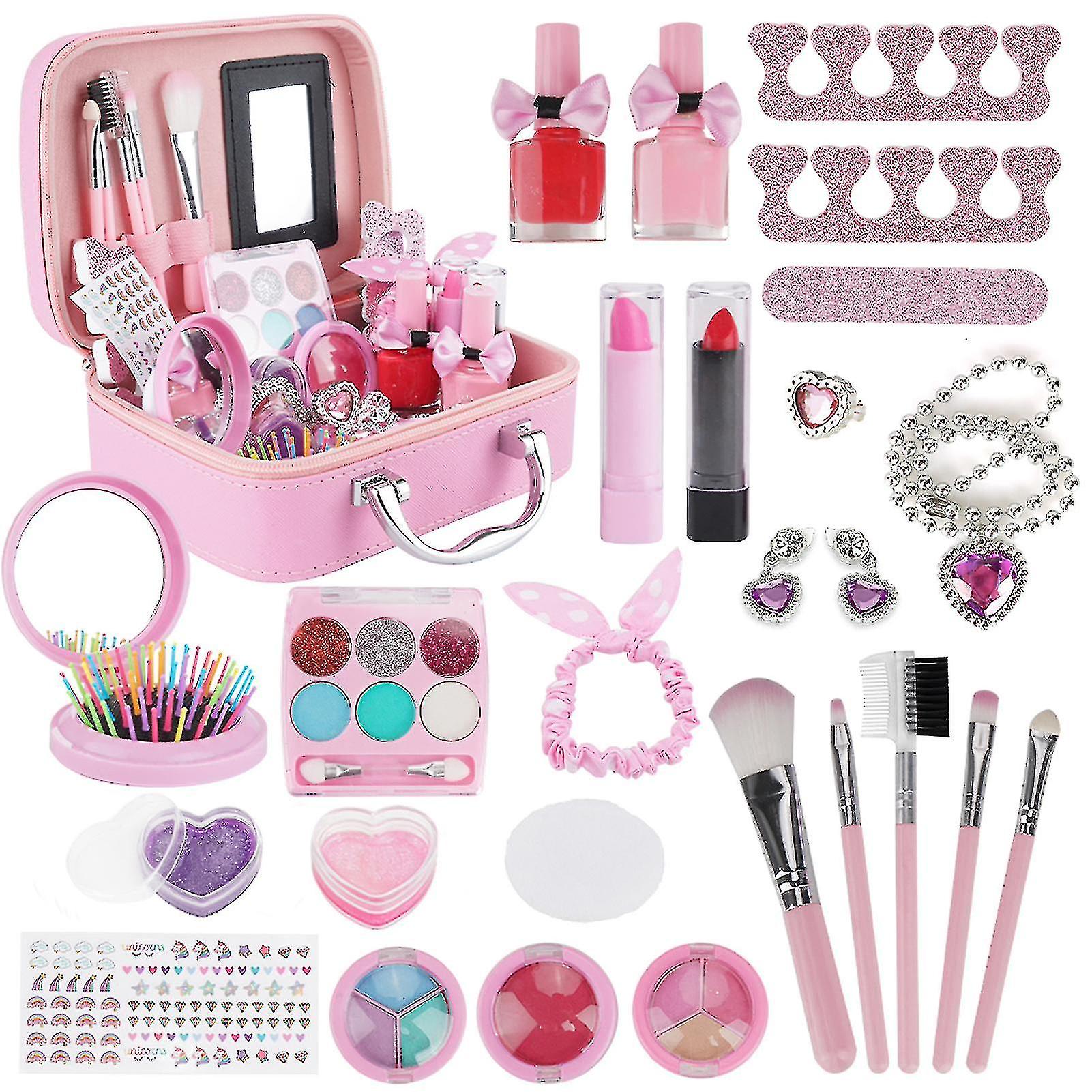 Girls Makeup Kit For Kids Children's Makeup Set Girls Princess Make Up Box Nontoxic Cosmetics Kit Toys Pretend Play Makeup Beauty Toys Christmas G