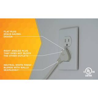 Woods 3 ft. 162 SPT-2 Indoor Light-Duty Flat Plug Extension Cord 2235