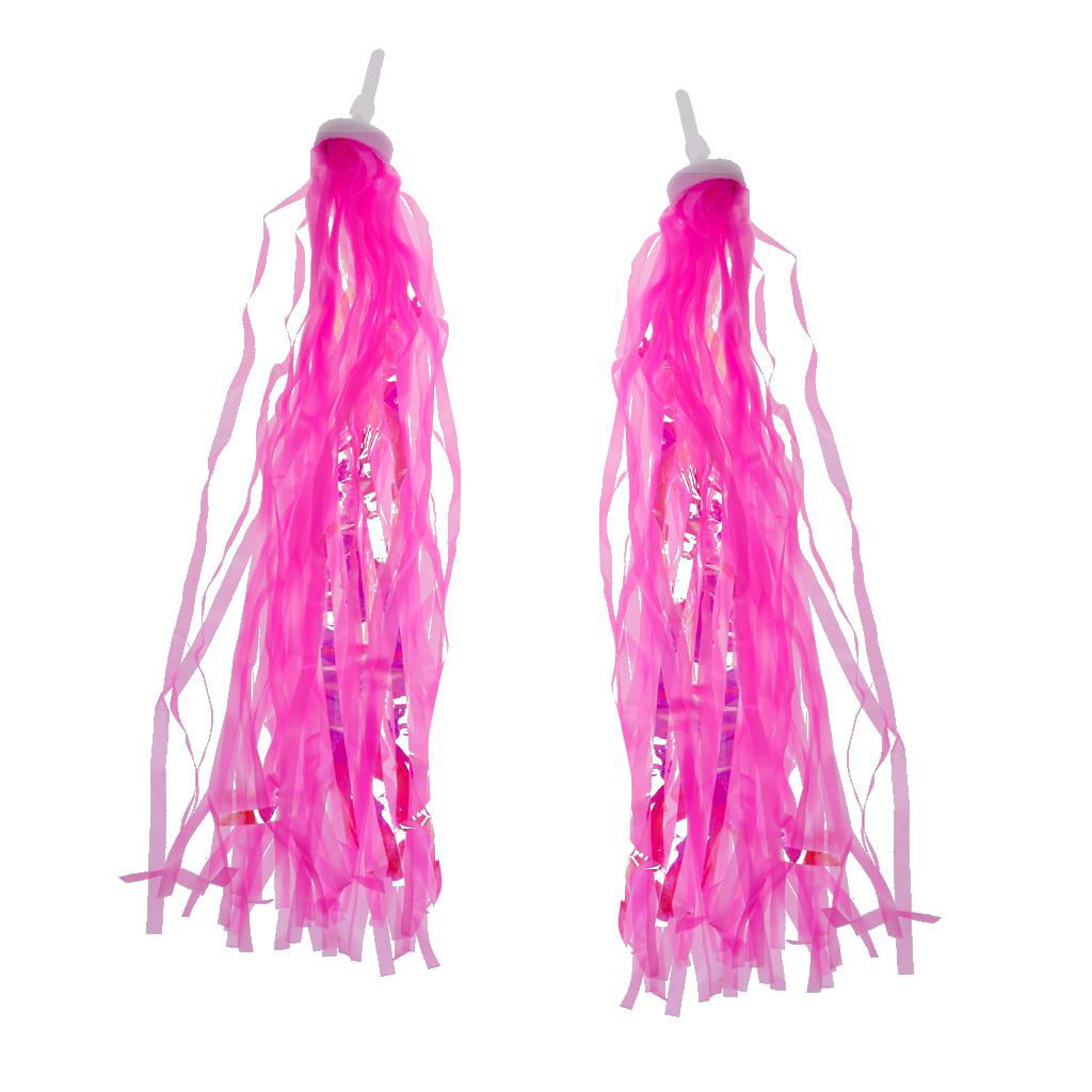 Child Girls Bike Handlebar Streamers GripTassels + Front Basket Pink