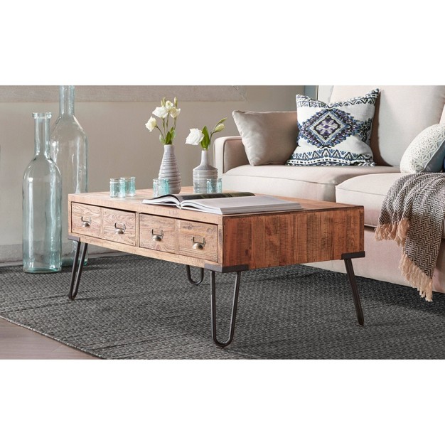 Bryant Coffee Table With Storage Aged Pine Serta