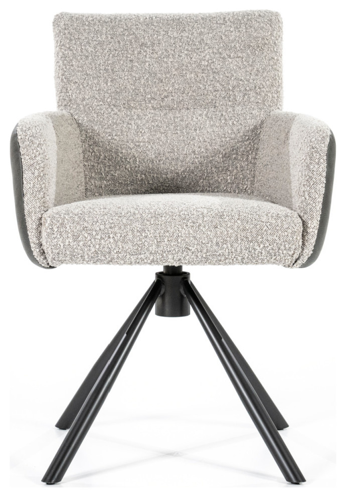 Beige Boucl√© With Gray Accent Chair  Eleonora Stef   Midcentury   Armchairs And Accent Chairs   by Luxury Furnitures  Houzz