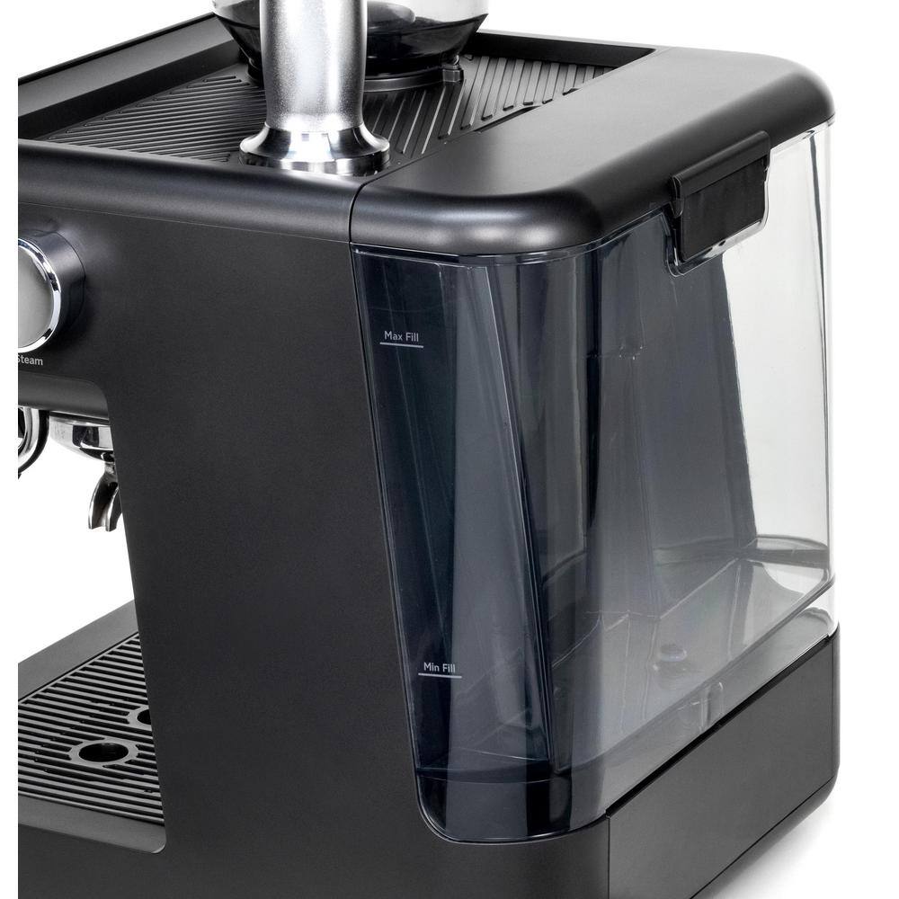 GE Profile 1- Cup Semi Automatic Espresso Machine in Black with Built-in Grinder Frother Frothing Pitcher and WiFi Connected P7CESAS6RBB