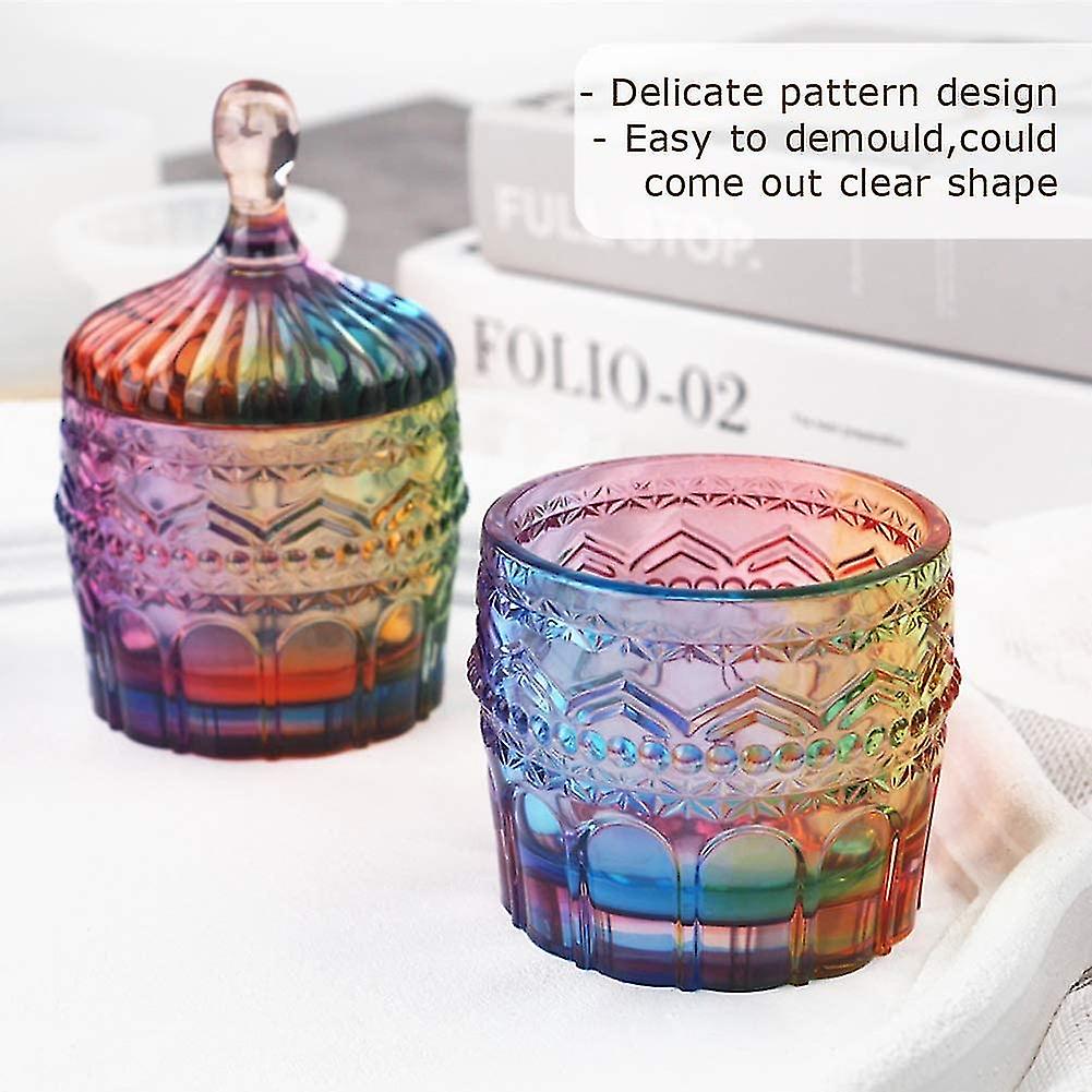 Resin Jar Mold With Lid Silicone Box Mold For Epoxy Resin Casting Diy Storage Bottle Jewel