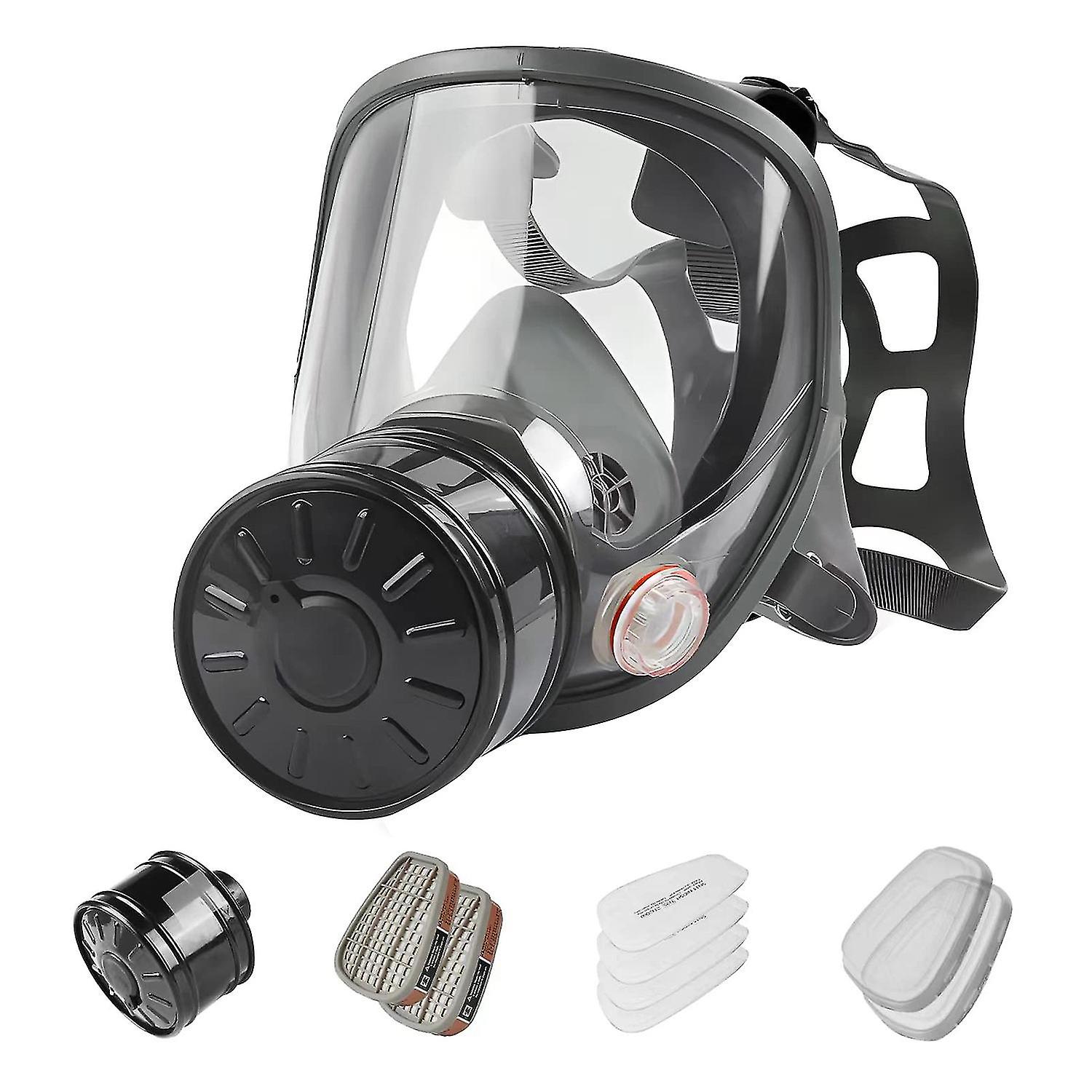 Full Face Gas Mask， Gas Mask Nuclear And Chemical， With 40mm Activated Carbon Filter， Reusable