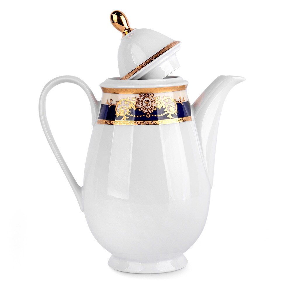 Prague Nights White Porcelain Coffee Pot   40.58 fl oz