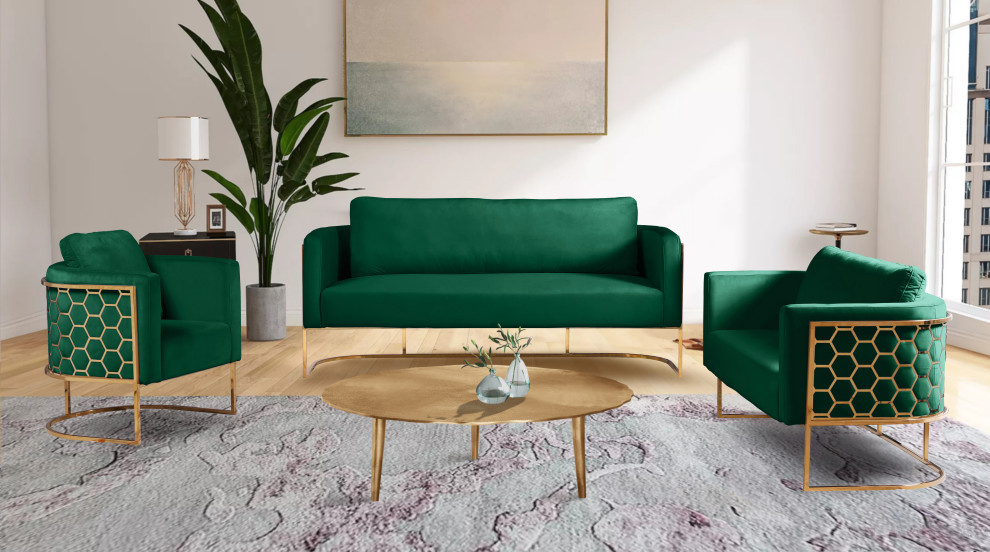 Casa Velvet Upholstered   Contemporary   Loveseats   by Meridian Furniture  Houzz