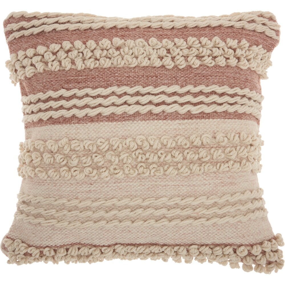 Mina Victory Handmade Textured Blush Throw Pillow (20  Inch x 20  Inch)