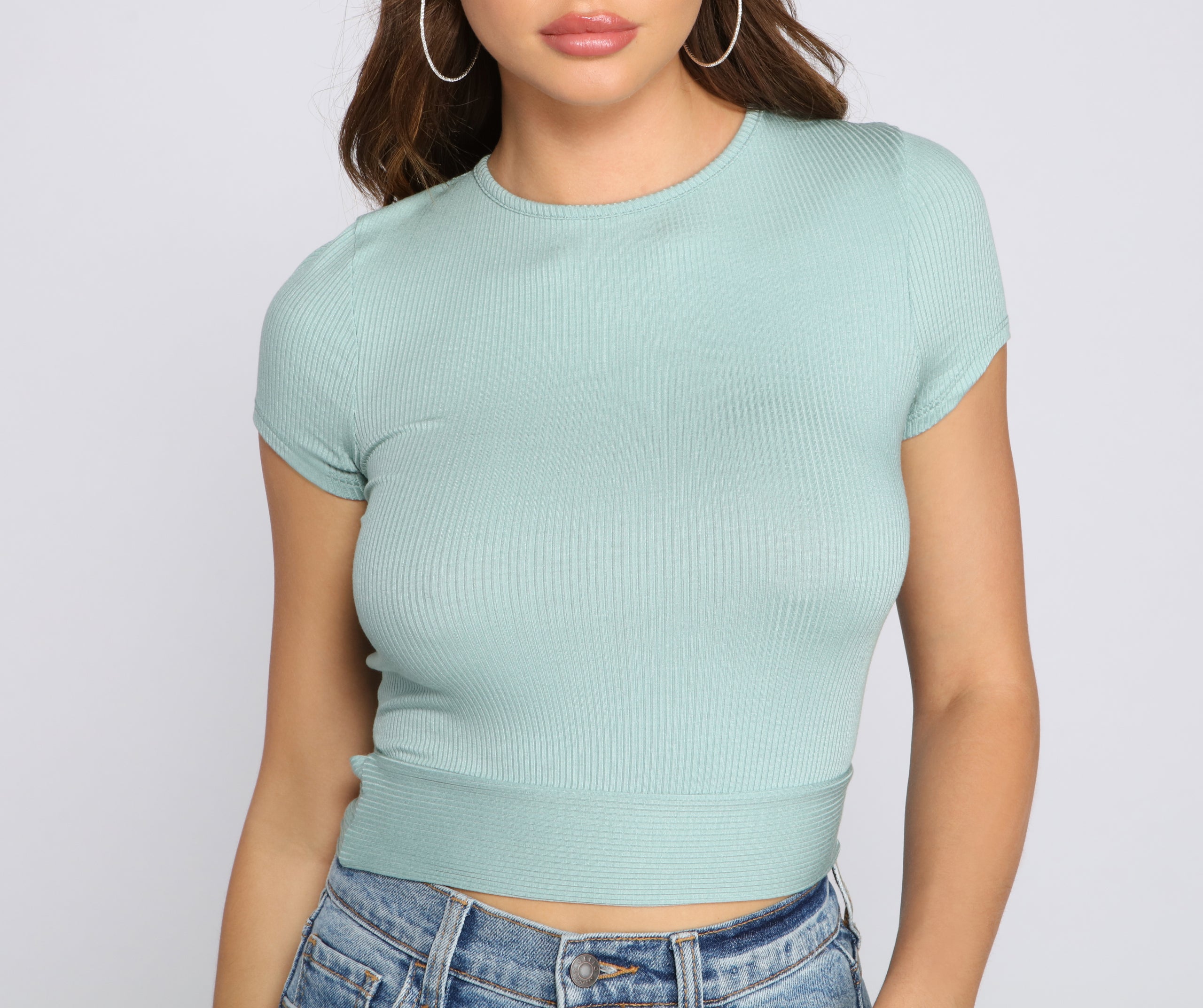 Basic Mood Ribbed Knit Crop Top