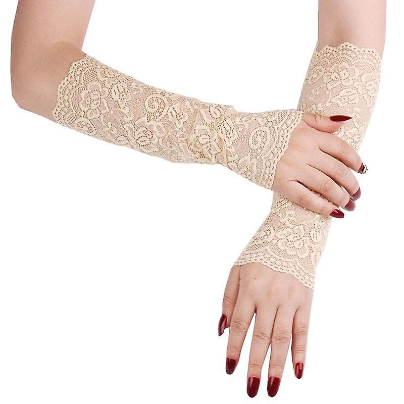 Women Sexy Lace Covered Arm Sleeve Gloves