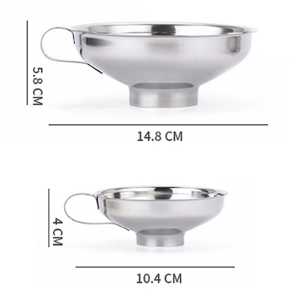 2 Pcs Big + Small Kitchen Tools With Stainless Steel Jam Funnel