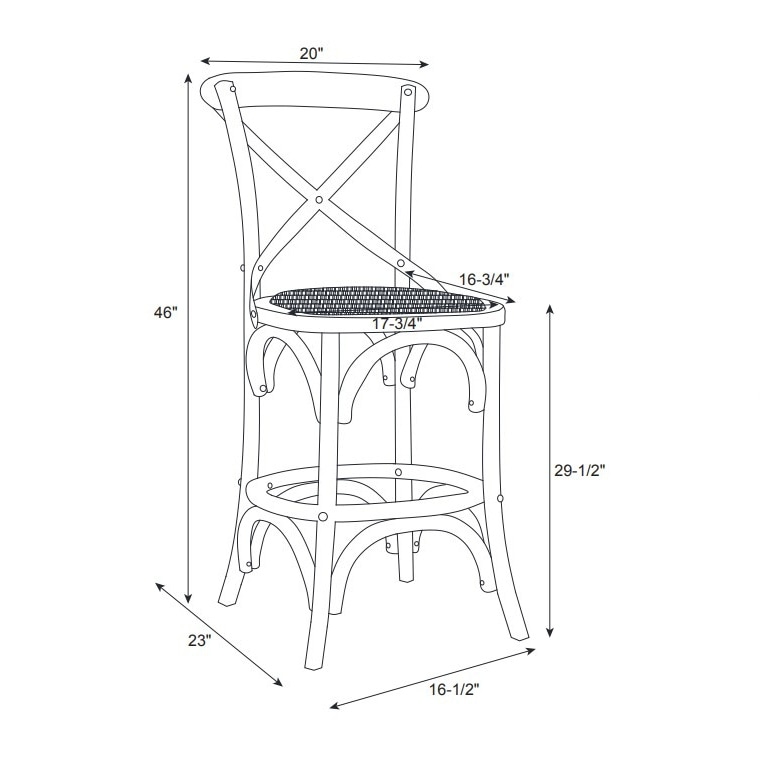 Delilah Rustic Cross Back Bar Stool