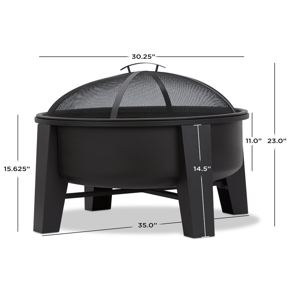 Ultimate Patio Logtown 35-Inch Round Wood Burning Fire Pit