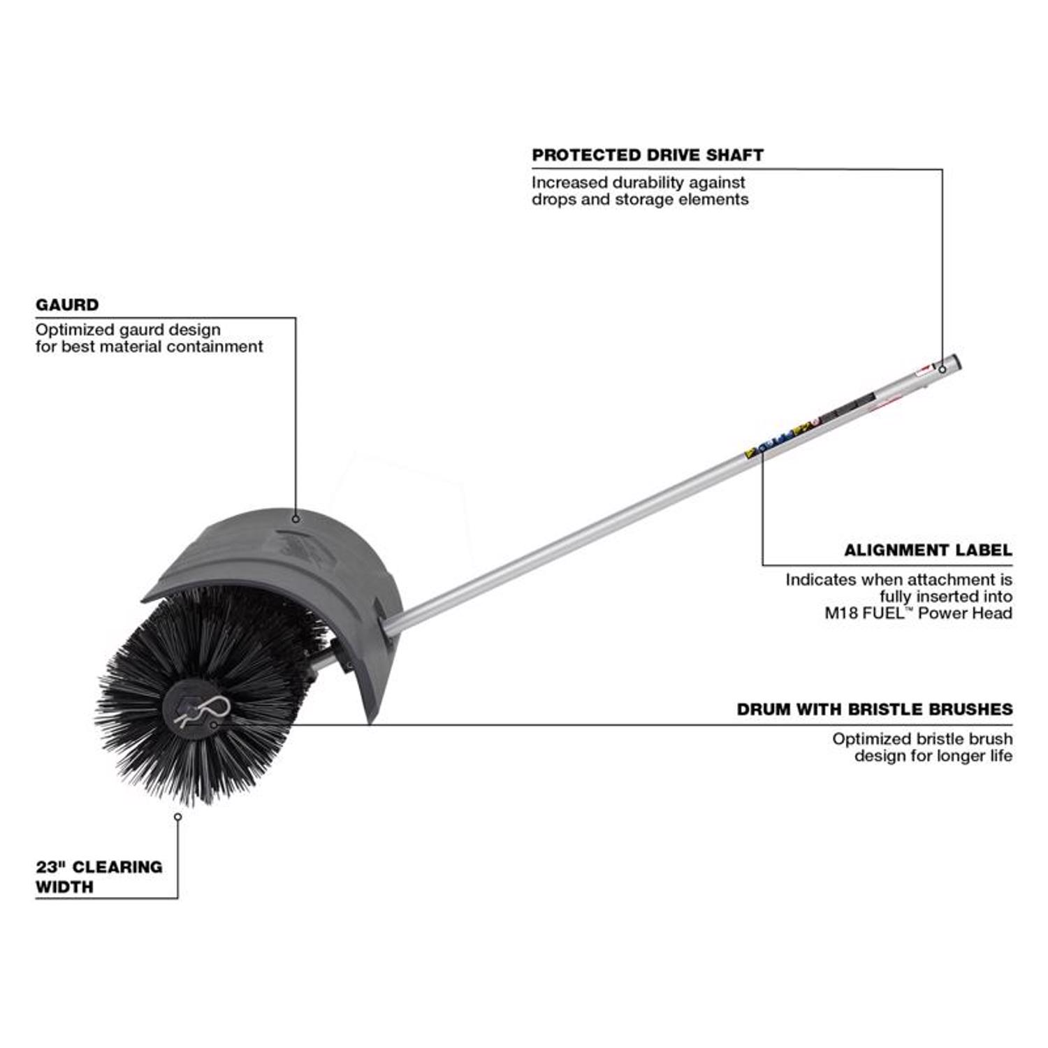 MW M18 FUEL Quik-Lok Professional Grade 48.75 in. L Brush Attachment