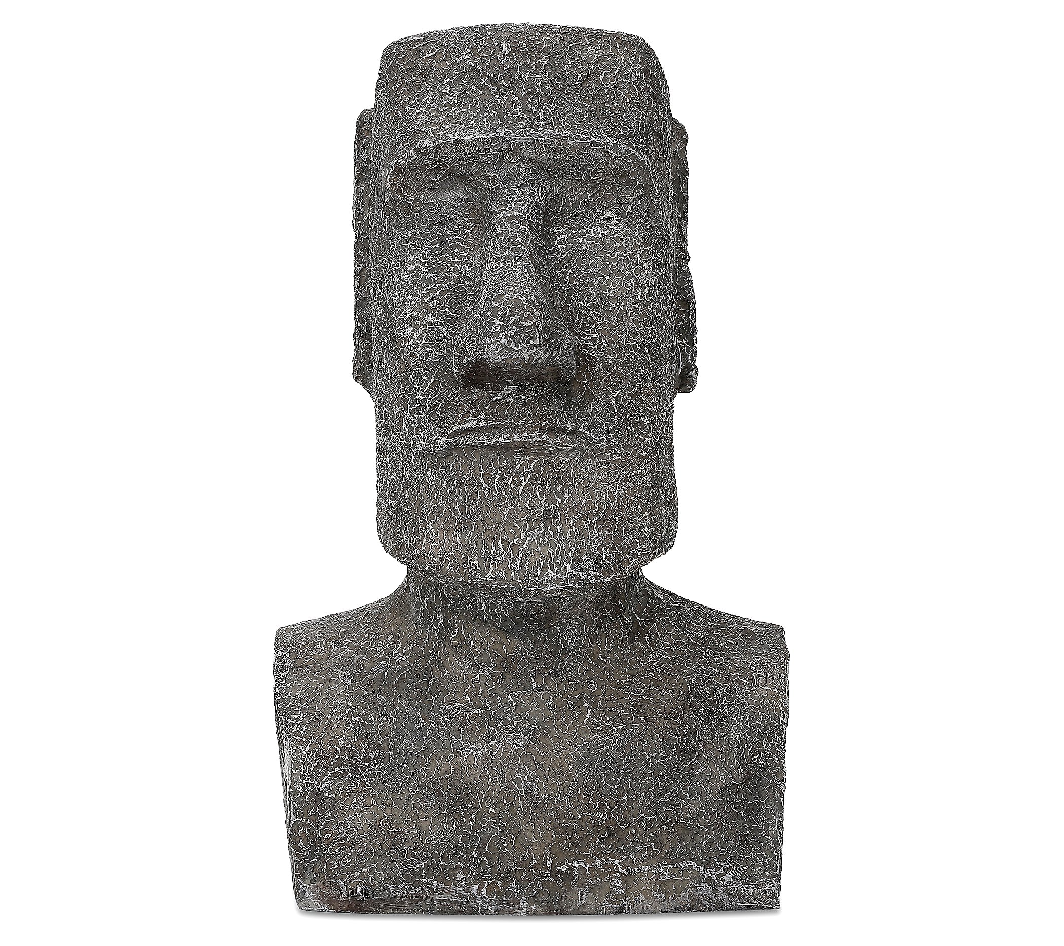 Techko Island Head Statue with Solar Spotlight