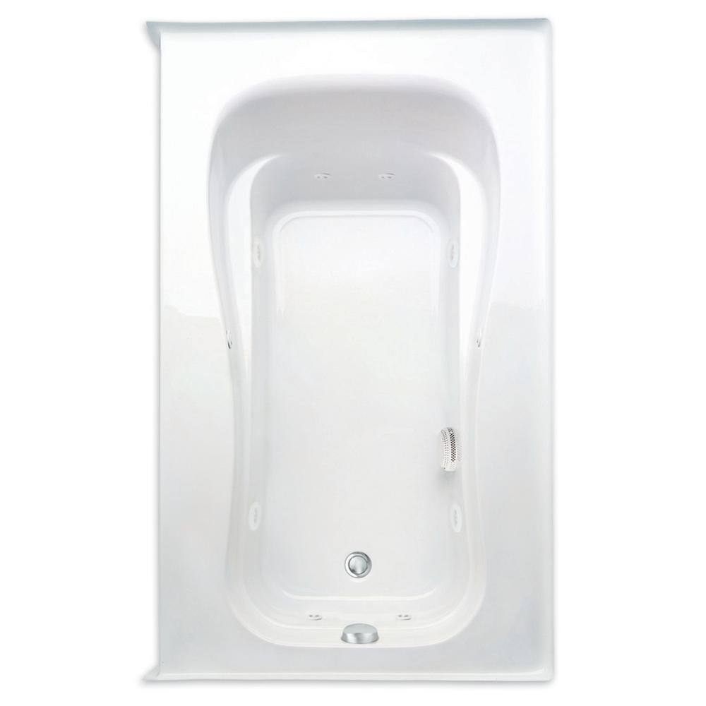 Aquatic Novelli 60 in. Acrylic Right Drain Rectangular Alcove Whirlpool Bathtub with Heater in White 826541936253