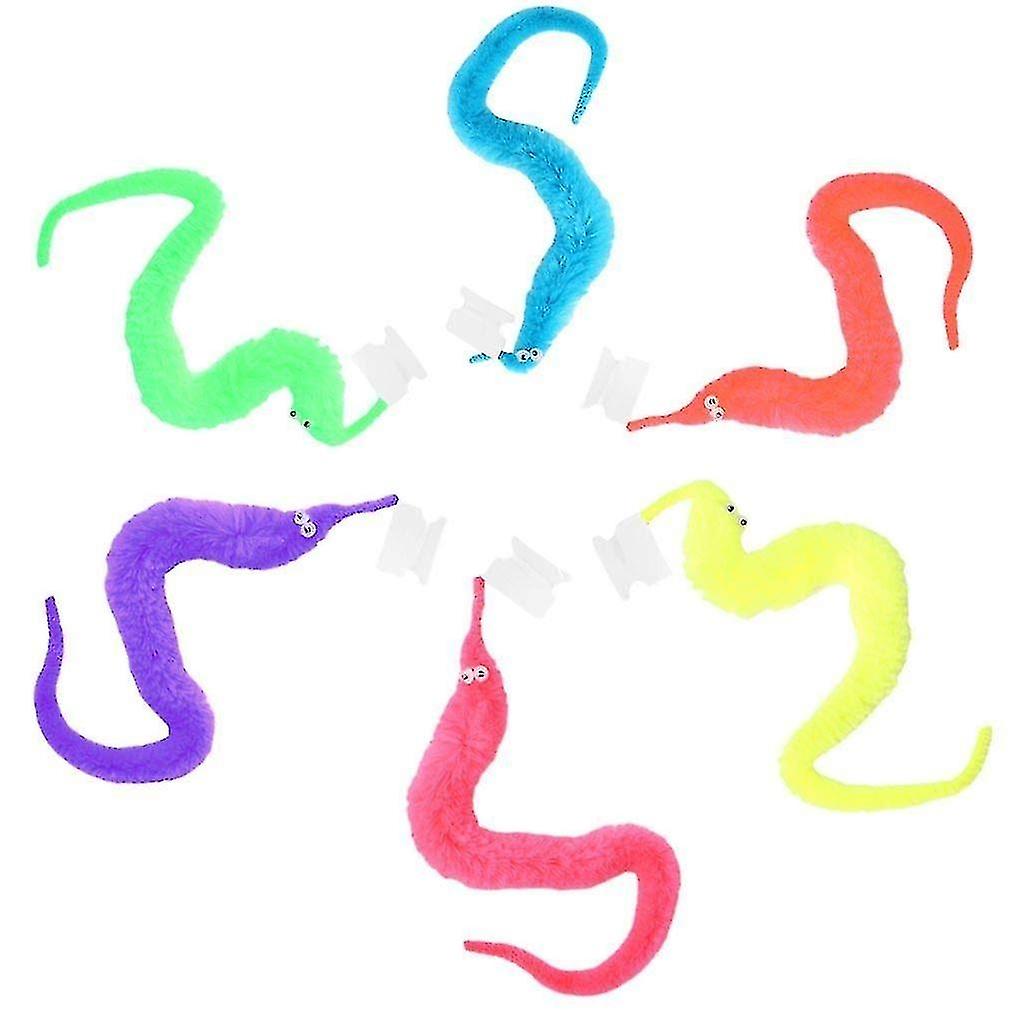 Set Of 12 Magic Twisty Wiggly Worms Toy Fuzzy Plush Stress Relief Fidget Fiddle Toys - Autism Specia