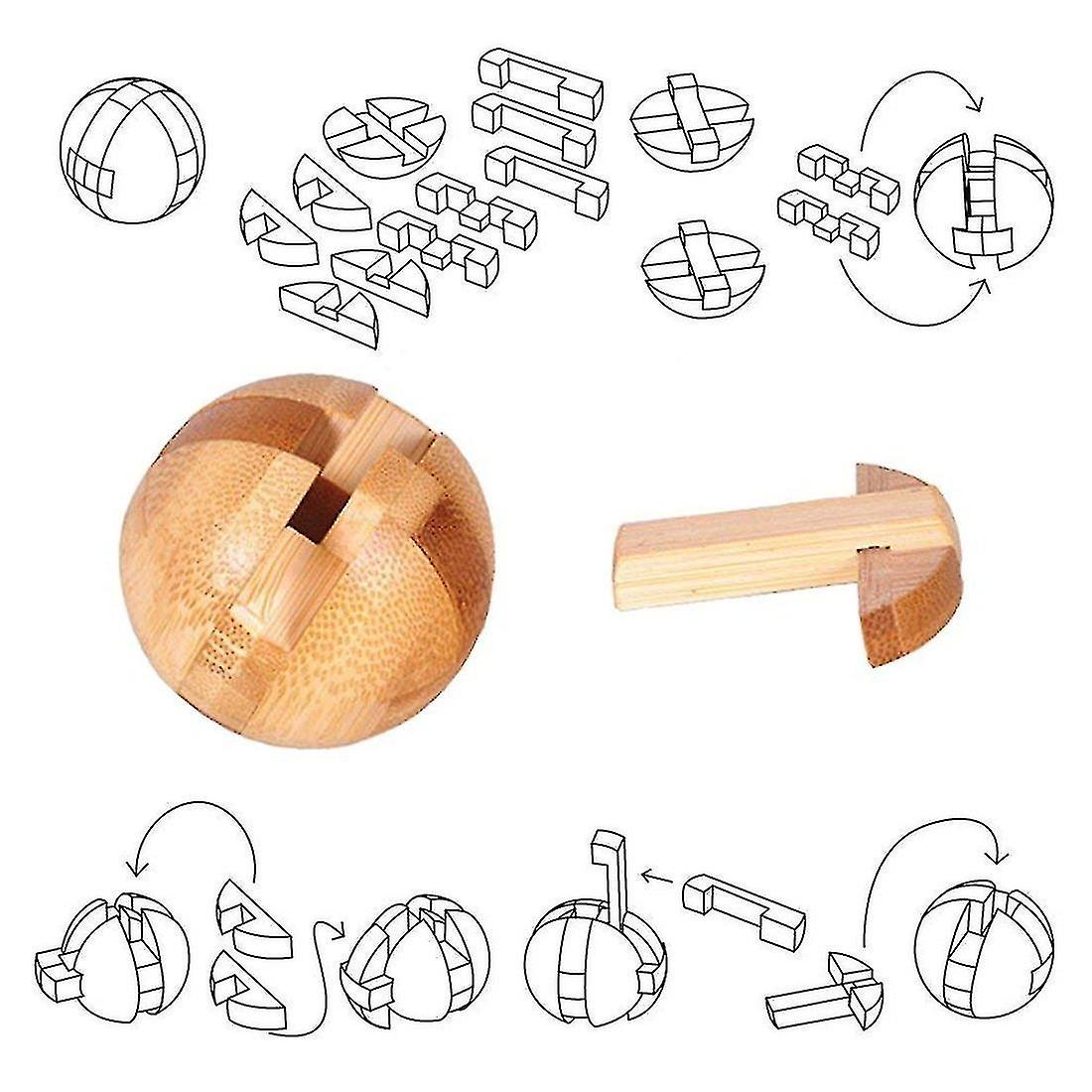 3d Wooden Puzzles Iq Challenge Brain Teaser Lock Logic Intellectual Educational Toy Jigsaw Puzzle Re