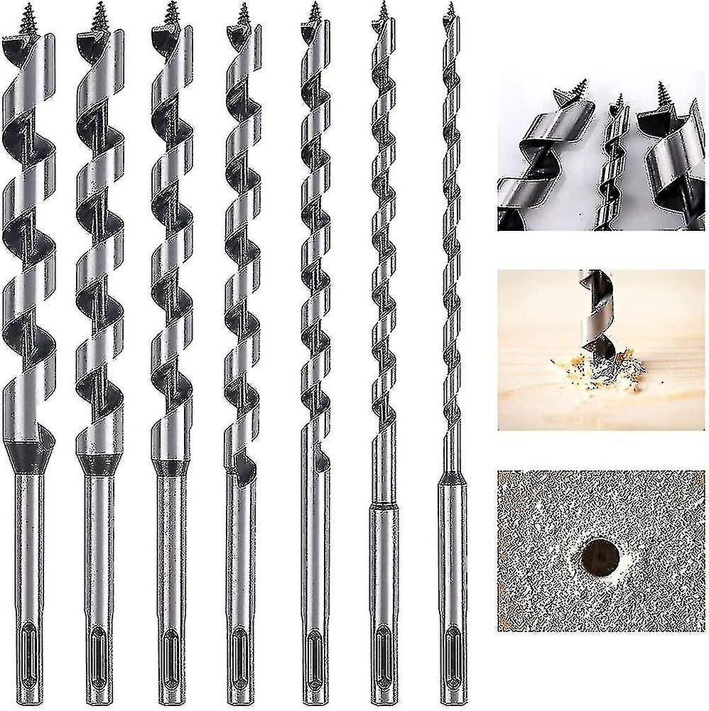 Helical Wood Drill Bit. 7 Pcs Sds-plus Woodworking Drill Bits Set In Carbon Steel Spiral