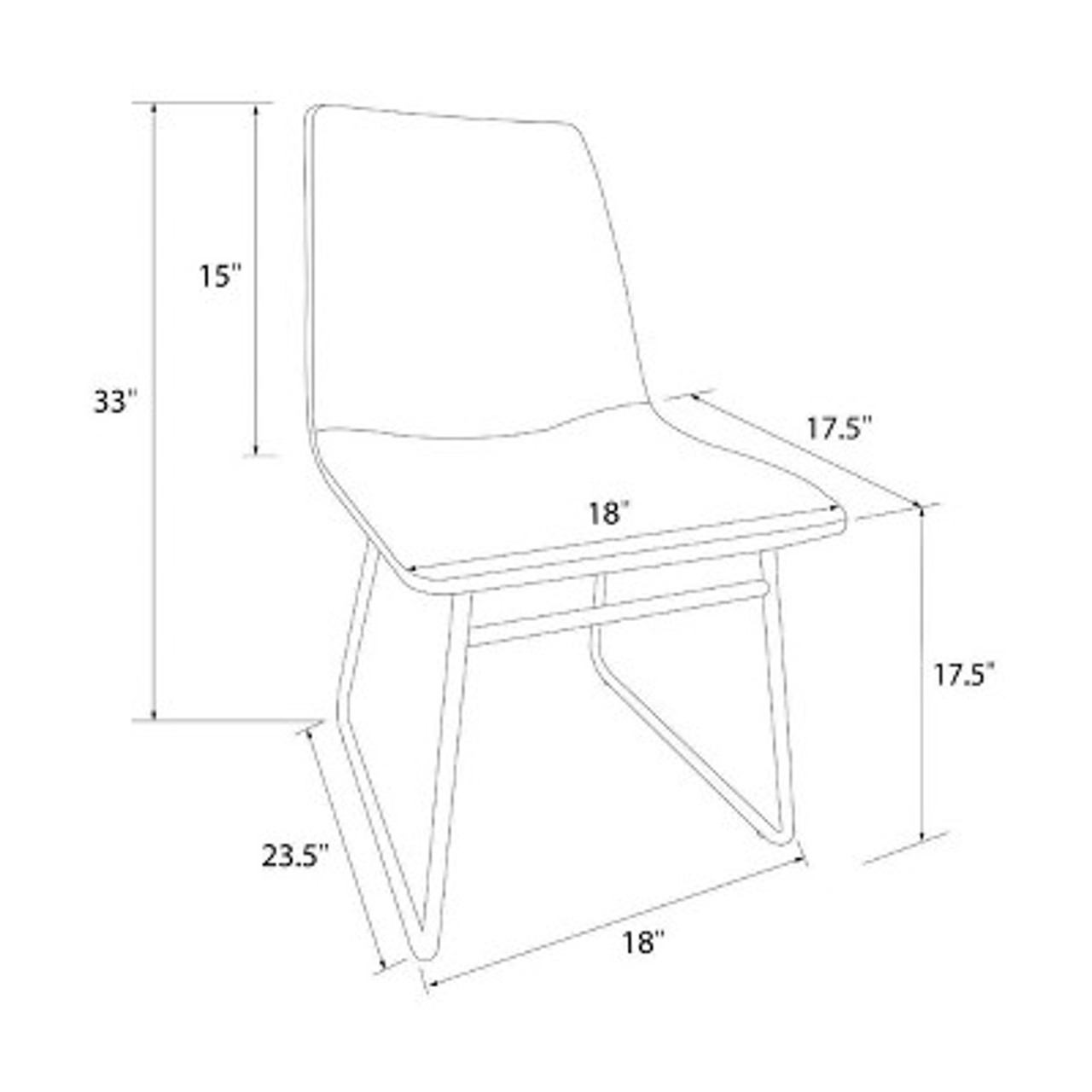 2pk Bowden Faux Leather and Metal Dining Chair Caramel Project 62