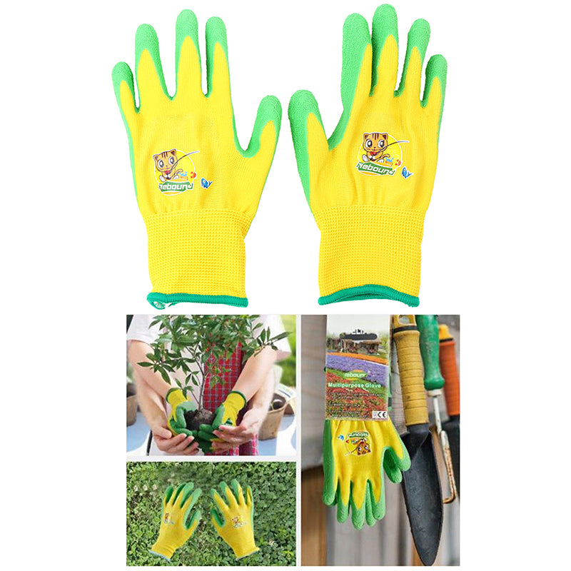 Kids /Junior Garden Safety Rubber Coated Gloves DIY Age from Year 6 to Year 12