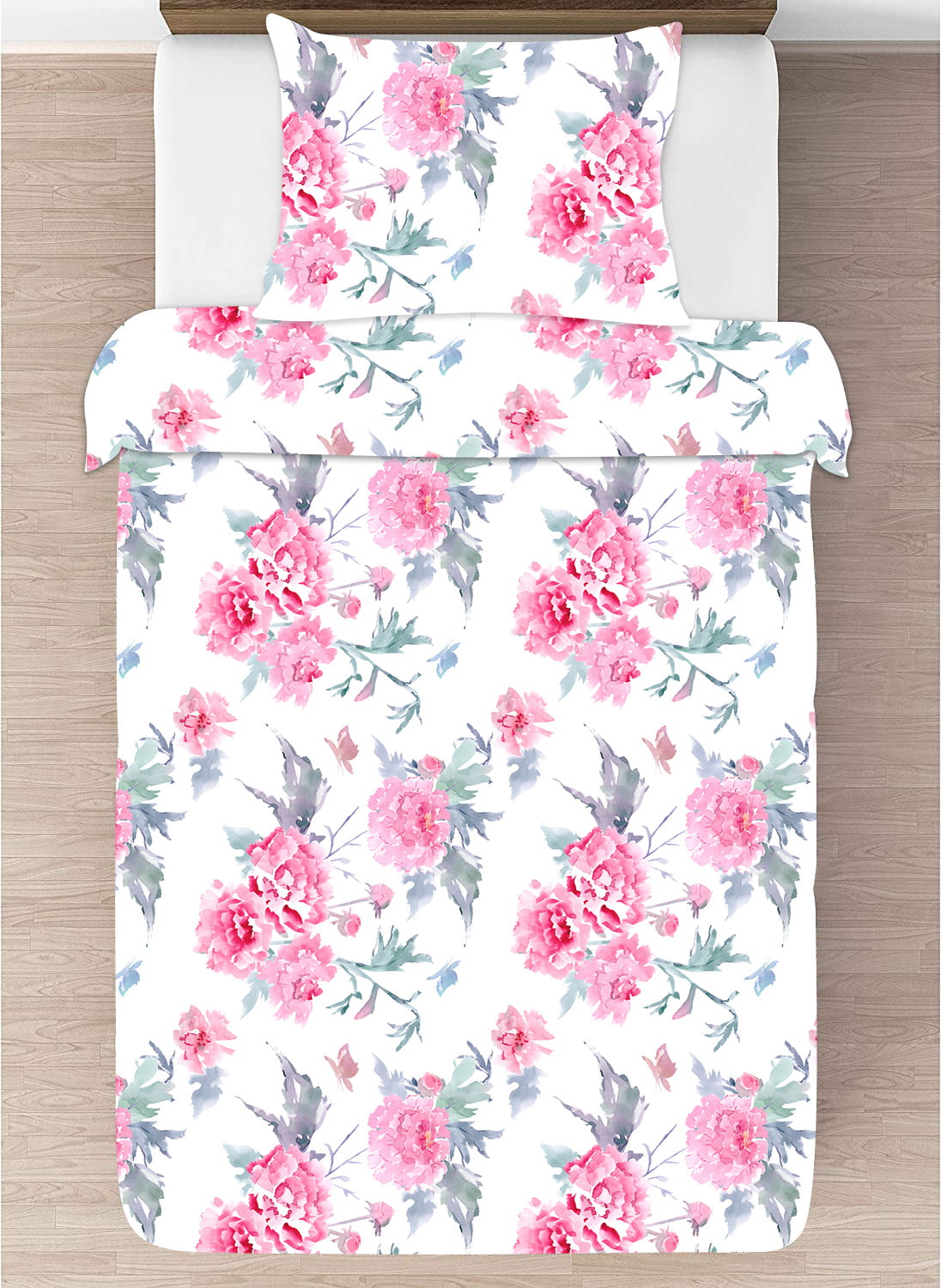 Swtroom Twin Comforter Quilted Comforter Quilt Floral Lightweight Bedding Set Microfiber Soft All Season Pink Floral Twin Size 2 Pack