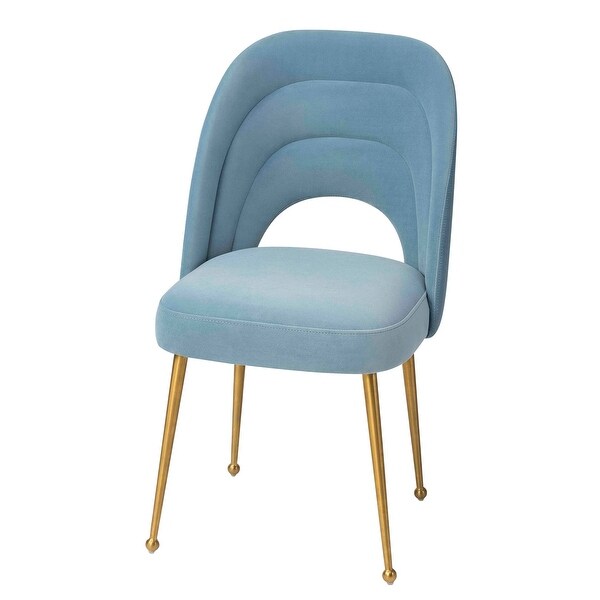 Sia Modern Velvet-upholstered Dining Chair w/ Splayed Steel Legs