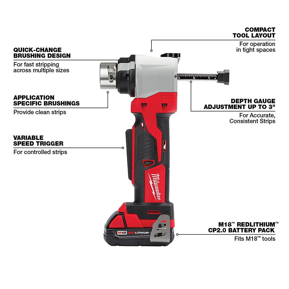 Milwaukee M18 Cable Stripper Kit for Al THHN / XHHW 2935AL-21 from Milwaukee