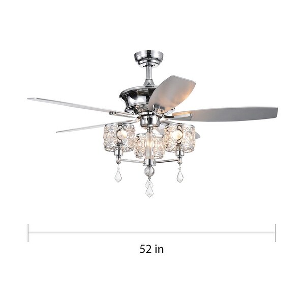 Miramis 52-inch Chrome Ceiling Fan with Crystal Chalice Chandelier Shopping - The Best Deals on Ceiling Fans | 29108535