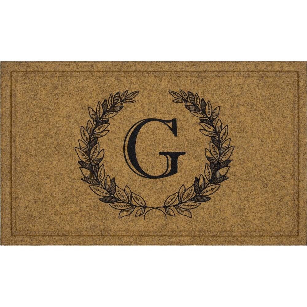 Mohawk Home Monogram Initial Faux Coir Door Mat