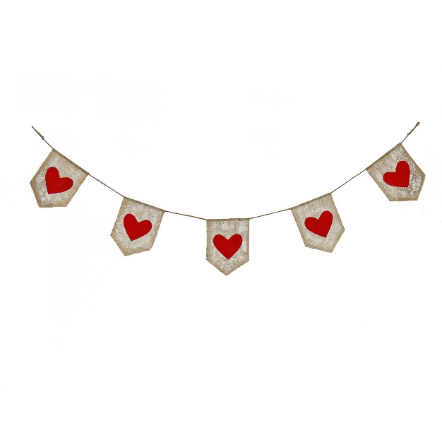 6 x27 Red Hearts Jute Garland National Tree Company