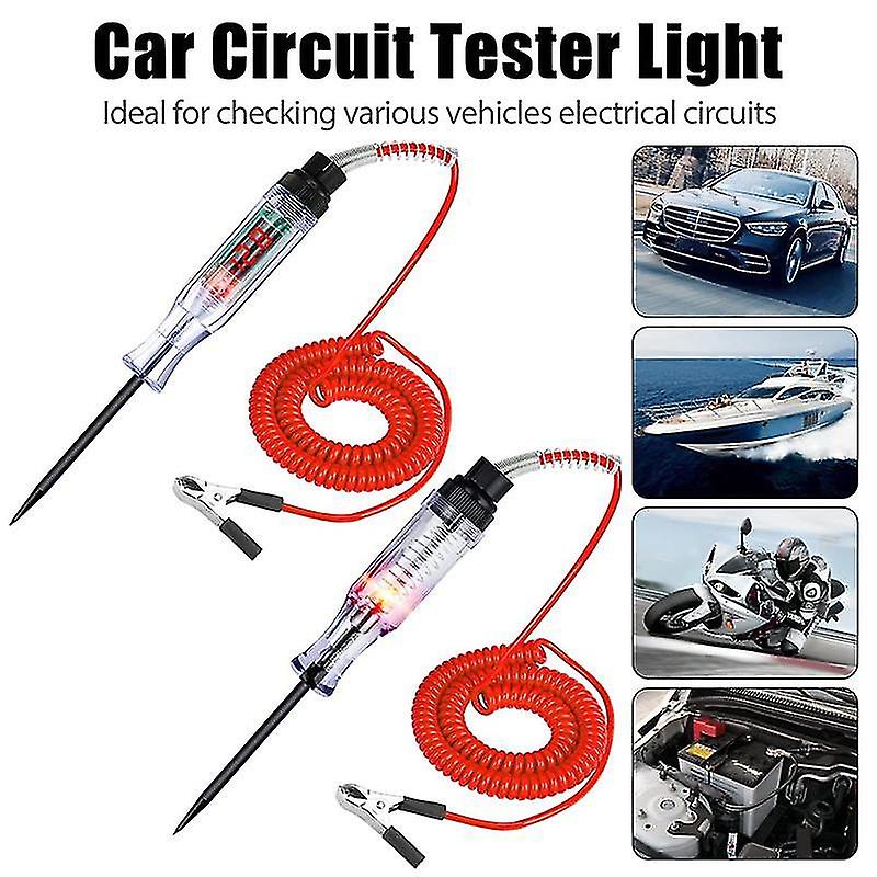 Test Light 2pcs， 6v-24v Dc Car Circuit Tester Light And Digital Lcd Car Electric Tester Auto Voltag