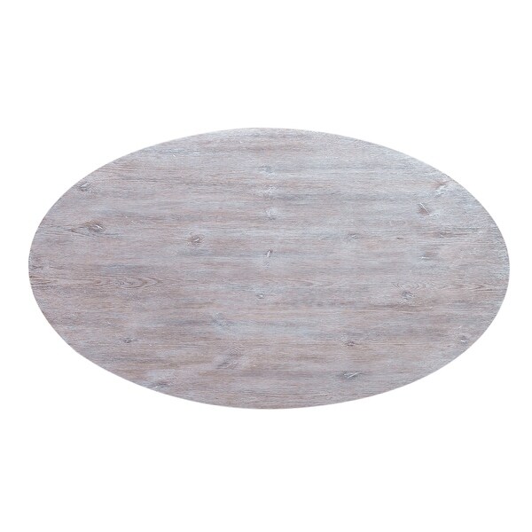 The Gray Barn Greystone Mill Stone White Wash Wire brush Oval Cocktail Table