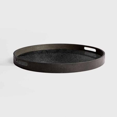 HEAVY AGED CHARCOAL MIRROR TRAY-RO/S