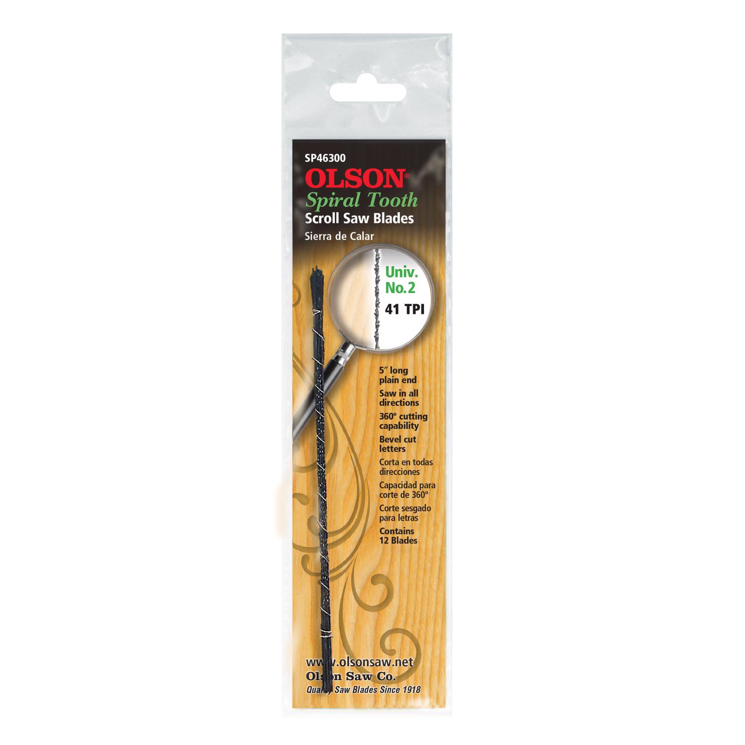 Olson 5 in. Carbon Steel Scroll Saw Blade 41 TPI 1 pk