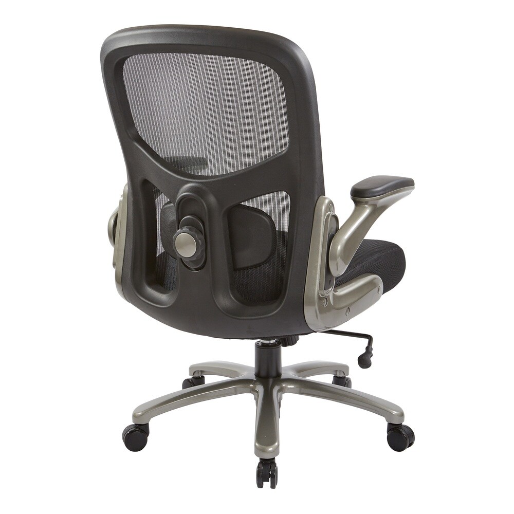 Big and Tall Black Mesh Back and Seat Executive Office Chair with Titanium Base