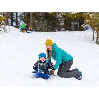 Ejoy 35 in. x 18 in. x 4 in. Downhill Winter Toboggan Snow Sled with Rope (Blue 2-Piece) SnowSled35x18x4_Blue_2pc