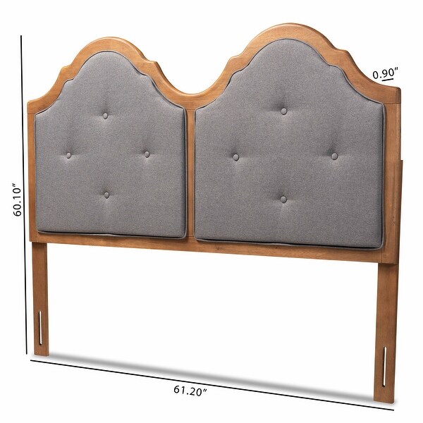 Falk Vintage Classic Fabric and Wood Arched Headboard in Grey - - 34237144