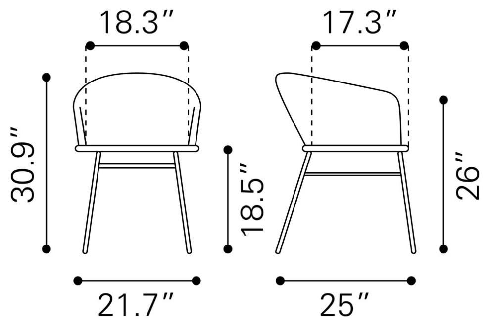 Zaragoza Dining Chair (Set of 2) Natural   Tropical   Outdoor Dining Chairs   by Sideboards and Things  Houzz