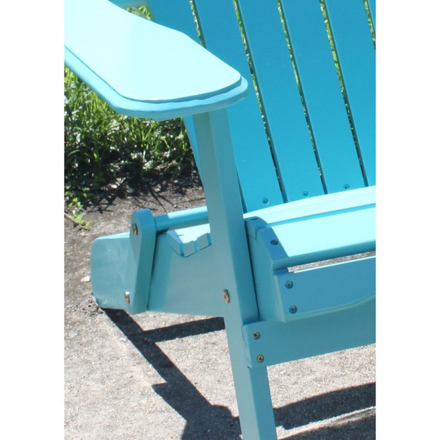 Northbeam Outdoor Lawn Garden Portable Foldable Wooden Adirondack Accent Chair Deck Porch Pool And Patio Seating With 250 Pound Capacity Teal