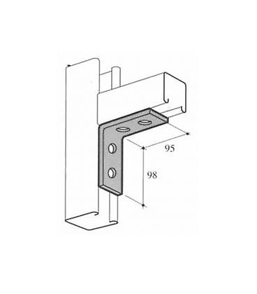 M10 4 Hole Angle Plate (1070) For Channels T304 Stainless Steel (as Unistrut / Oglaend)