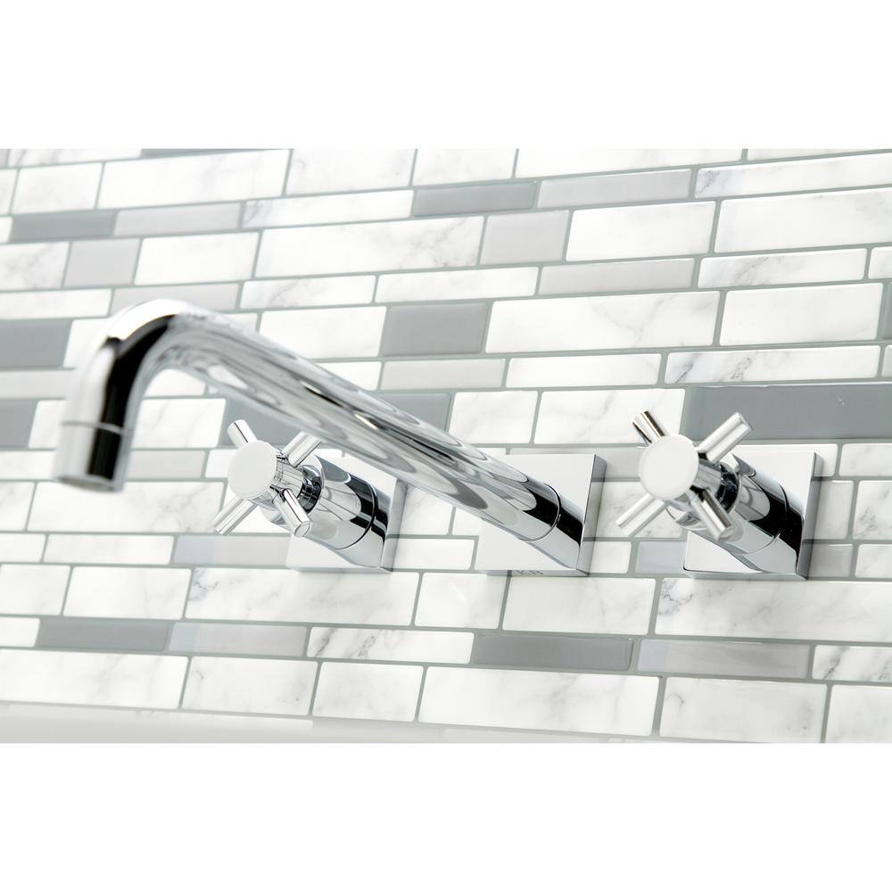 Kingston Brass Concord 2-Handle Wall-Mount Roman Tub Faucet in Polished Chrome (Valve Included) HKS6051DX